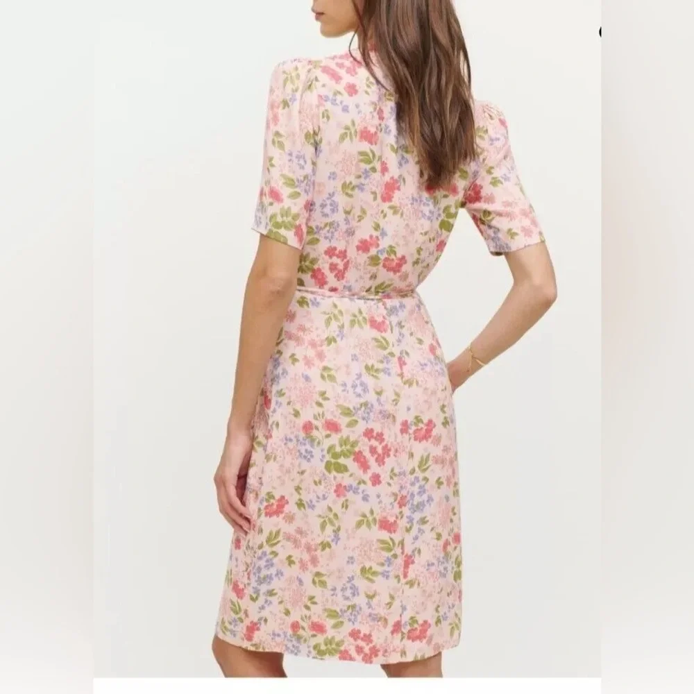 Reformation Floral Midi Dress - Pink and Green - Picture 3 of 8